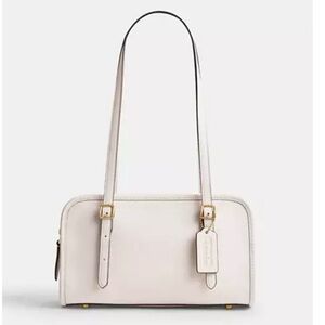 💛 Coach NWT Chalk / White Swing Zip Shoulder Bag with Brass Hardware
